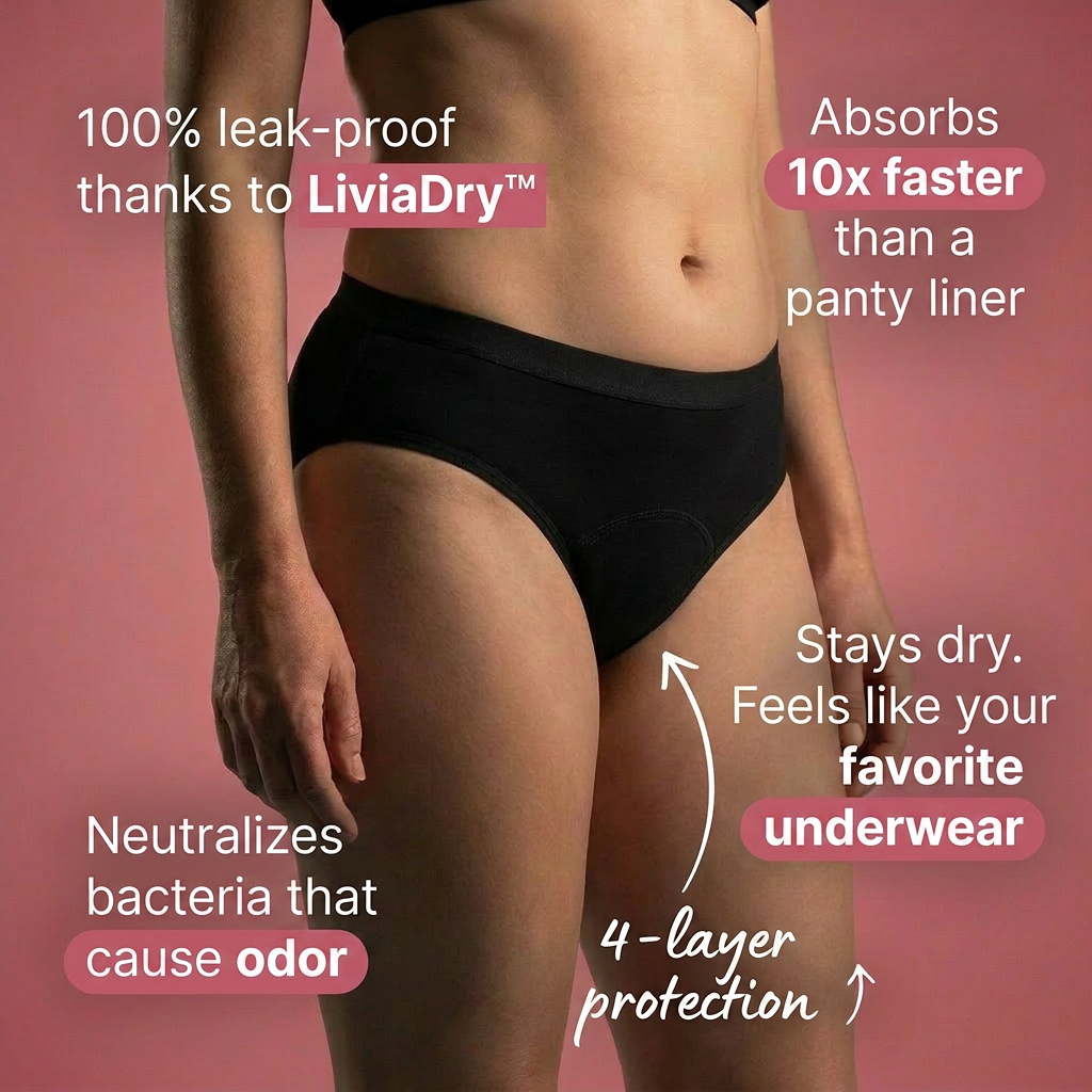 Lia - Mid Waist Leakproof Knickers (3+2 Free)